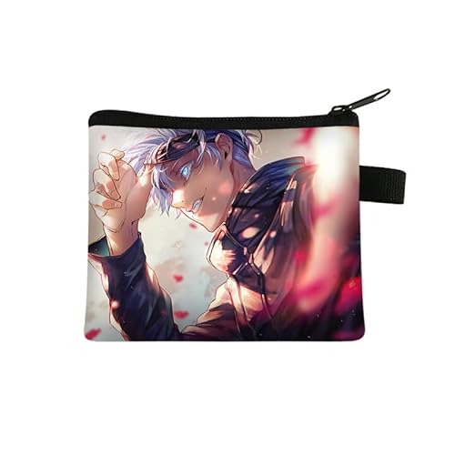 Puruuige Anime Geto Suguru Münzbörse für Kinder, Gojo Satoru Wickeltasche, Itadori Yuji Druck Geldbörse Geldbörsen Anime Münzbeutel Geschenke, Typ 6, 13.5 x 11CM, Kartenhalter von Puruuige