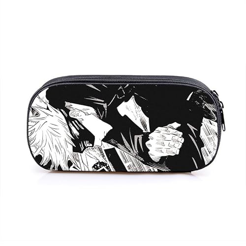 Puruuige Geto Suguru Anime Federmäppchen Gojo Satoru Federmäppchen Große Kapazität Tragbare Stifteetui Aufbewahrungstasche für Teenager Schule Bürobedarf Reißverschluss Bleistiftbox für Schule von Puruuige