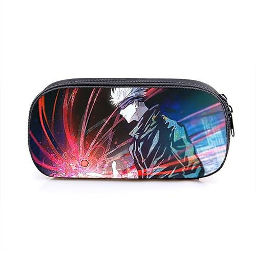 Puruuige Gojo Satoru Anime Federmäppchen Geto Suguru Federmäppchen Große Kapazität Tragbare Stifteetui Aufbewahrungstasche für Teenager Schule Bürobedarf Reißverschluss Bleistiftbox, Typ 1, von Puruuige