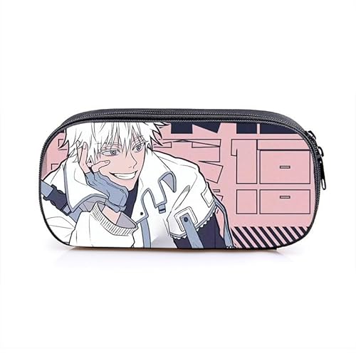 Puruuige Gojo Satoru Anime Federmäppchen Geto Suguru Federmäppchen Große Kapazität Tragbare Stifteetui Aufbewahrungstasche für Teenager Schule Bürobedarf Reißverschluss Bleistiftbox, Typ 12, von Puruuige