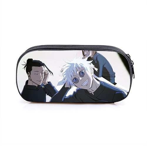 Puruuige Gojo Satoru Anime Federmäppchen Geto Suguru Federmäppchen Große Kapazität Tragbare Stifteetui Aufbewahrungstasche für Teenager Schule Bürobedarf Reißverschluss Bleistiftbox, Typ 16, von Puruuige