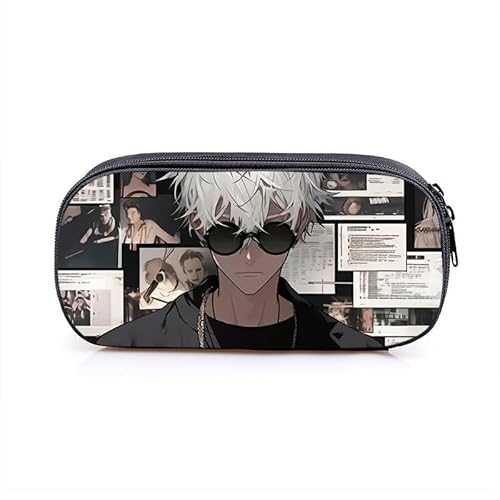 Puruuige Gojo Satoru Anime Federmäppchen Geto Suguru Federmäppchen Große Kapazität Tragbare Stifteetui Aufbewahrungstasche für Teenager Schule Bürobedarf Reißverschluss Bleistiftbox, Typ 17, von Puruuige