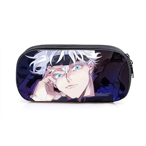Puruuige Gojo Satoru Anime Federmäppchen Geto Suguru Federmäppchen Große Kapazität Tragbare Stifteetui Aufbewahrungstasche für Teenager Schule Bürobedarf Reißverschluss Bleistiftbox, Typ 2, von Puruuige