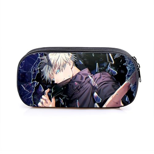 Puruuige Gojo Satoru Anime Federmäppchen Geto Suguru Federmäppchen Große Kapazität Tragbare Stifteetui Aufbewahrungstasche für Teenager Schule Bürobedarf Reißverschluss Bleistiftbox, Typ 3, von Puruuige