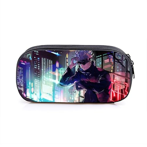 Puruuige Gojo Satoru Anime Federmäppchen Geto Suguru Federmäppchen Große Kapazität Tragbare Stifteetui Aufbewahrungstasche für Teenager Schule Bürobedarf Reißverschluss Bleistiftbox, Typ 4, von Puruuige