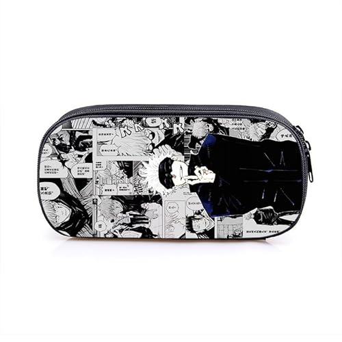 Puruuige Gojo Satoru Anime Federmäppchen Geto Suguru Federmäppchen Große Kapazität Tragbare Stifteetui Aufbewahrungstasche für Teenager Schule Bürobedarf Reißverschluss Bleistiftbox, Typ 6, von Puruuige