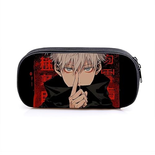 Puruuige Gojo Satoru Anime Federmäppchen Geto Suguru Federmäppchen Große Kapazität Tragbare Stifteetui Aufbewahrungstasche für Teenager Schule Bürobedarf Reißverschluss Bleistiftbox, Typ 8, von Puruuige