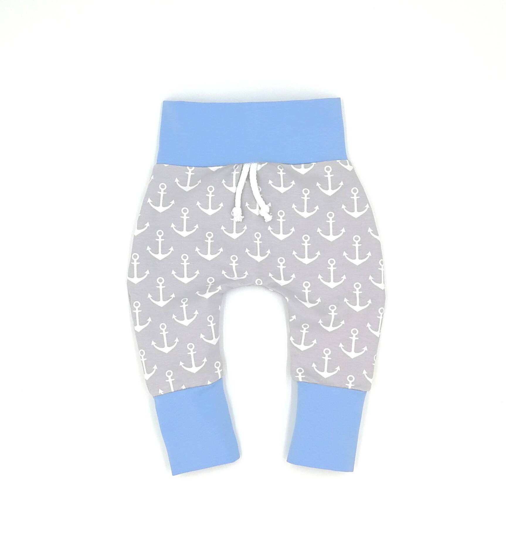 Baby Hose Pumphose Anker Grau Hellblau Gr. 50-104 Mitwachshose Puschel-Design Baby Hose Pumphose Anker Grau Hellblau Gr. 50-104 Mitwachshose Puschel-Design von PuschelDesign