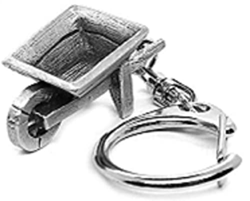 Push Gate Keyring with Burplap Pouch - Traditioneller Schlüsselanhänger mit Schubkarre, Silber, Jute, Geschenk Push Gate Keyring with Burplap Pouch - Traditioneller Schlüsselanhänger mit Schubkarre, Silber, Jute, Geschenk von Push Gate Keyring with Burplap Pouch