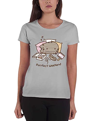 Pusheen Damen T-Shirt Purrfect Weekend grau - M von Pusheen