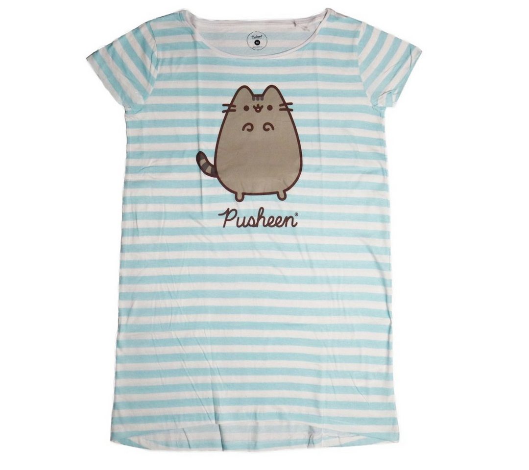 Pusheen Pyjamaoberteil Pusheen The Cat die Katze Damen kurzarm Schlafshirt Nachthemd Gr. XS bis XL, 100% Baumwolle von Pusheen