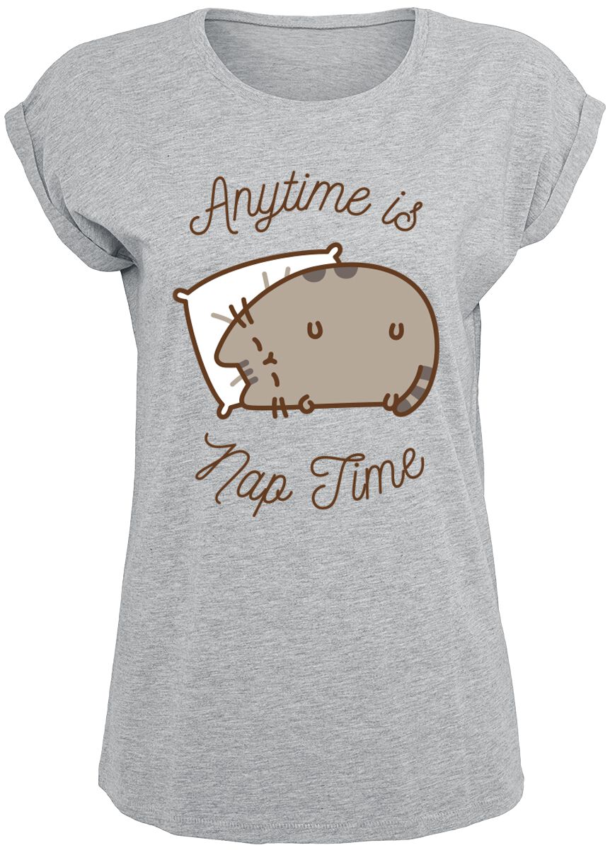 Pusheen T-Shirt - Anytime Is Nap Time - XS bis 5XL - für Damen - Größe 3XL - grau meliert  - EMP exklusives Merchandise! von Pusheen