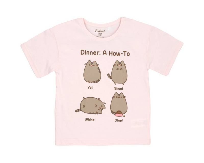 Pusheen T-Shirt Dinner A How-To Mädchen (1-tlg) Shirt, Oberteil, Leibchen, Funktionsshirt, Shortsleeve Shirt von Pusheen