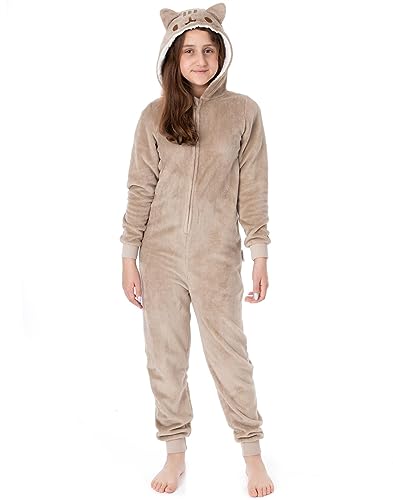 Pusheen The Cat Onesie für Mädchen | Kinder Teens Rosa Braun ODER Charakteroptionen Katze Pyjamas | Sherpa Fleece Kapuze mit Reißverschluss von Pusheen