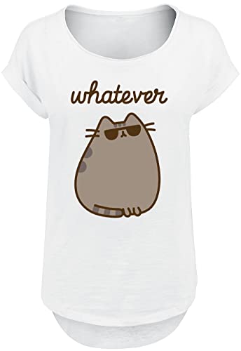 Pusheen Whatever Frauen T-Shirt weiß XS 100% Baumwolle Fan-Merch, Katzen von Pusheen