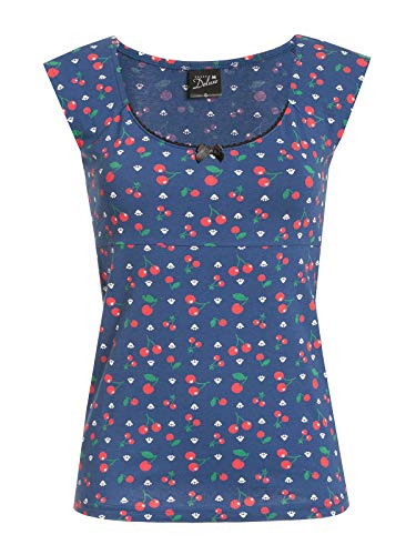 Pussy Deluxe Cat Paws & Cherries Damen T-Shirt, Größe:XL, blau von Pussy Deluxe