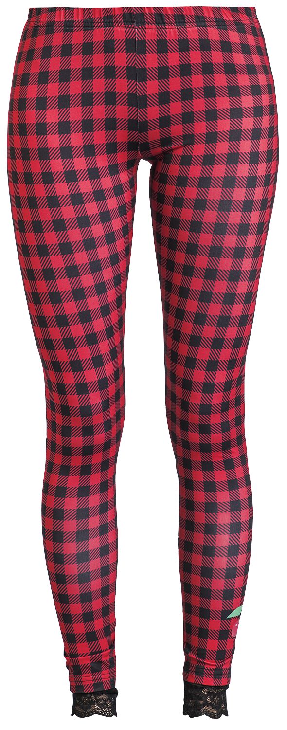 Pussy Deluxe Checkered Leggings Leggings schwarz rot in XS von Pussy Deluxe