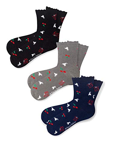 Pussy Deluxe Cherry Logos & Cats 3 Pack Socks mulicolour, Größe:39-42 von Pussy Deluxe