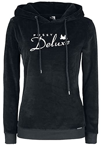 Pussy Deluxe Classic Fluffy Hoodie Black/White, Größe:XL von Pussy Deluxe