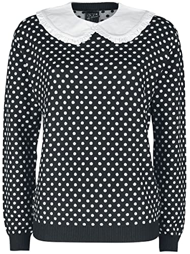 Pussy Deluxe Dotties Damen Strickpullover schwarz Allover, Größe:L von Pussy Deluxe