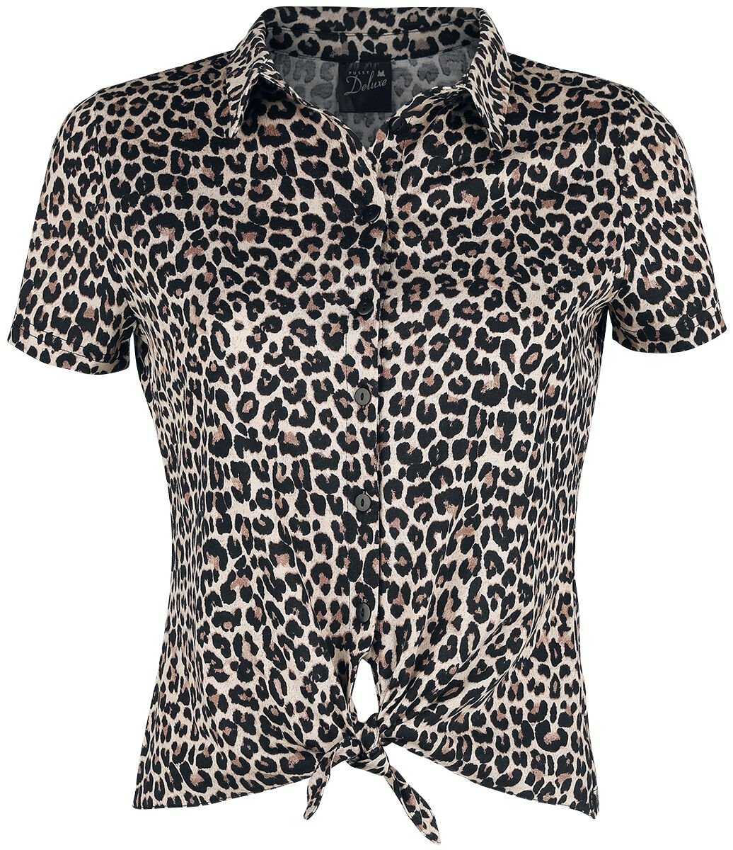 Pussy Deluxe Leo Short Blouse Bluse leopard in XL von Pussy Deluxe