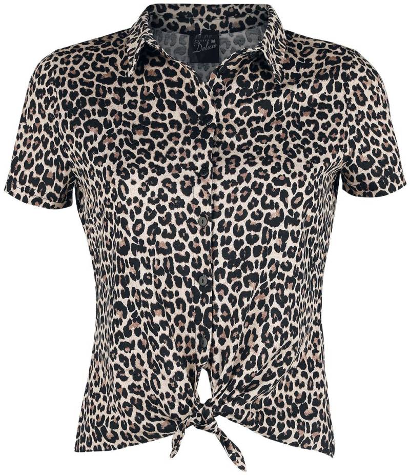 Pussy Deluxe Leo Short Blouse Bluse leopard in XXL von Pussy Deluxe