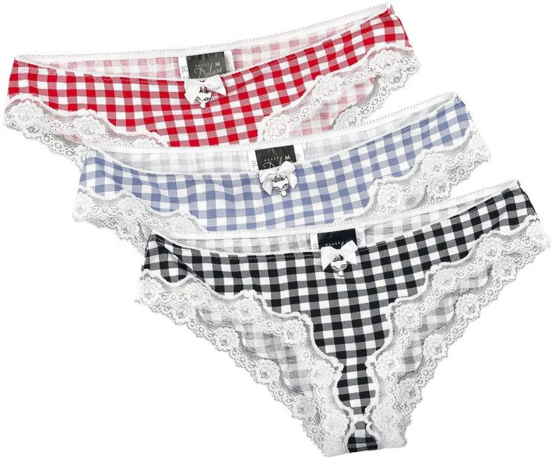 Pussy Deluxe Panty-Set - Plaid 3er Set Panties - XS bis XXL - für Damen - Größe XS - multicolor von Pussy Deluxe
