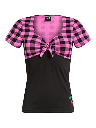 Pussy Deluxe Pink Checkered Damen T-Shirt schwarz/lightpink, Größe:S von Pussy Deluxe