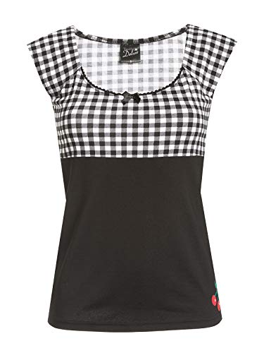 Pussy Deluxe Plaid Evie Damen T-Shirt schwarz/weiß, Größe:S von Pussy Deluxe