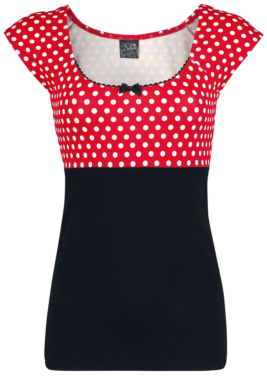 Pussy Deluxe Red Dots Basic Shirt T-Shirt schwarz rot in S von Pussy Deluxe
