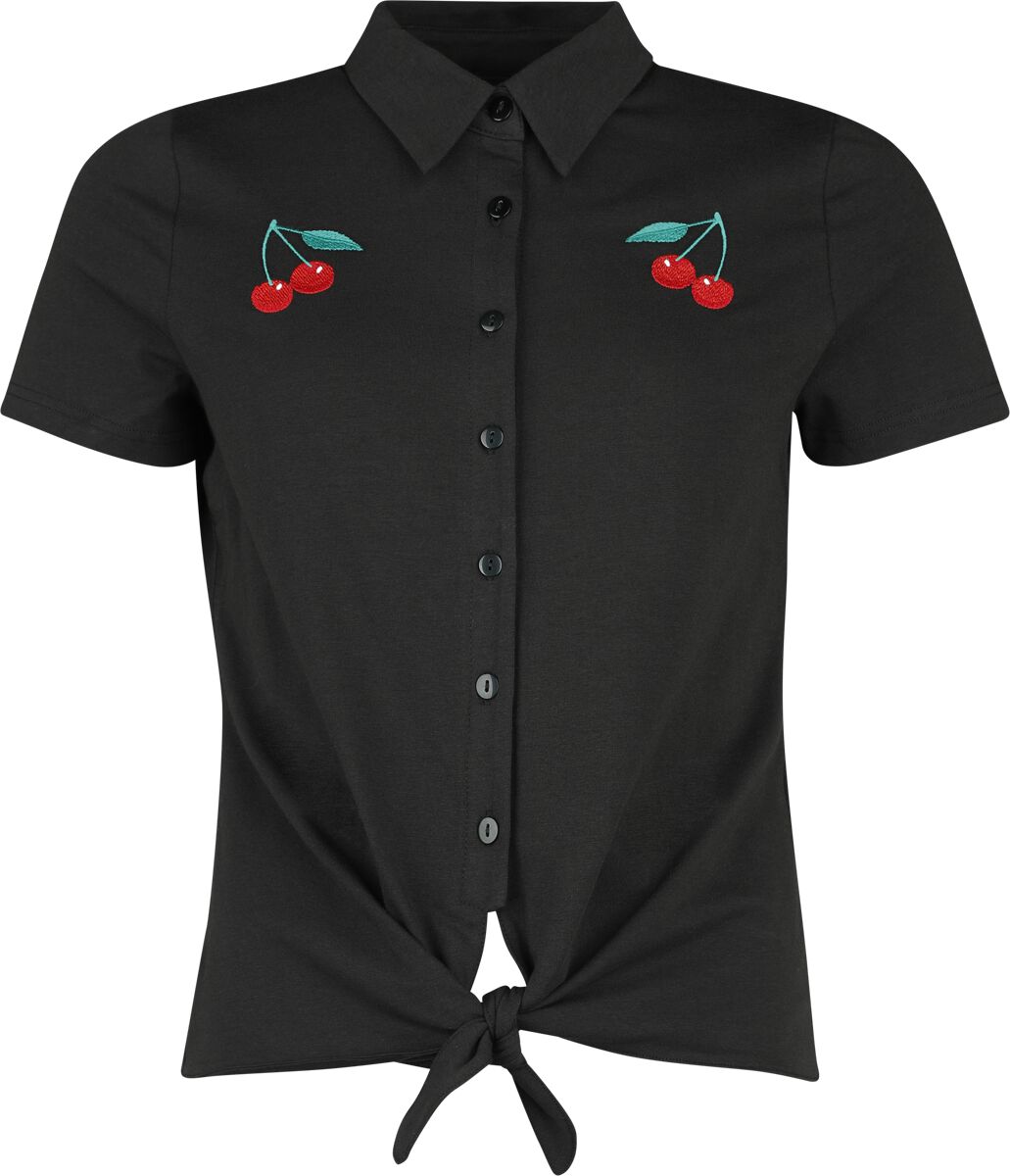 Pussy Deluxe - Rockabilly Bluse - Classic Black Short Blouse - XS bis XXL - für Damen - Größe S - schwarz von Pussy Deluxe