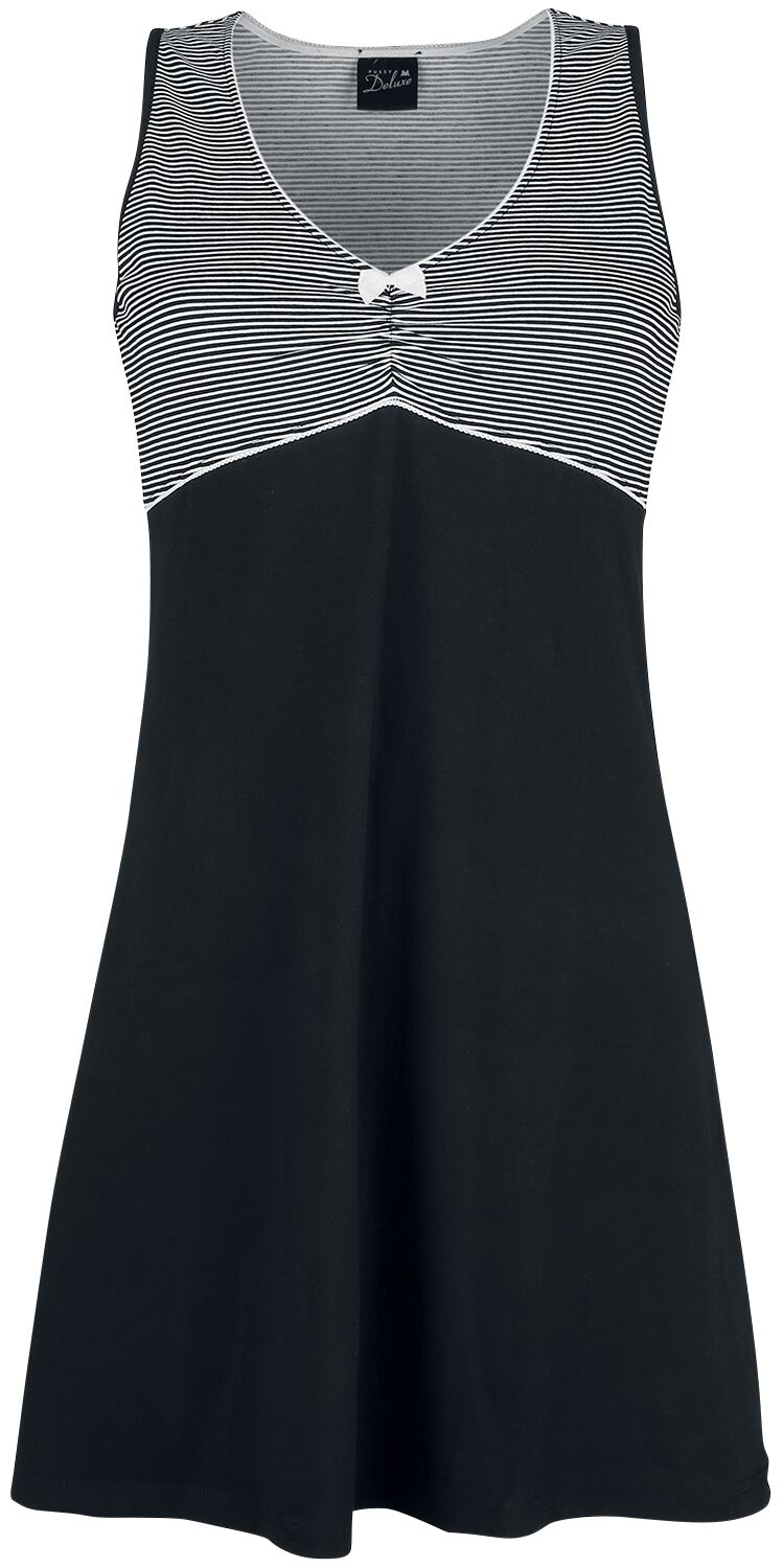Pussy Deluxe - Rockabilly Kleid knielang - Mini Stripes Dress - XS bis XL - für Damen - Größe L - schwarz/weiß Pussy Deluxe - Rockabilly Kleid knielang - Mini Stripes Dress - XS bis XL - für Damen - Größe L - schwarz/weiß von Pussy Deluxe