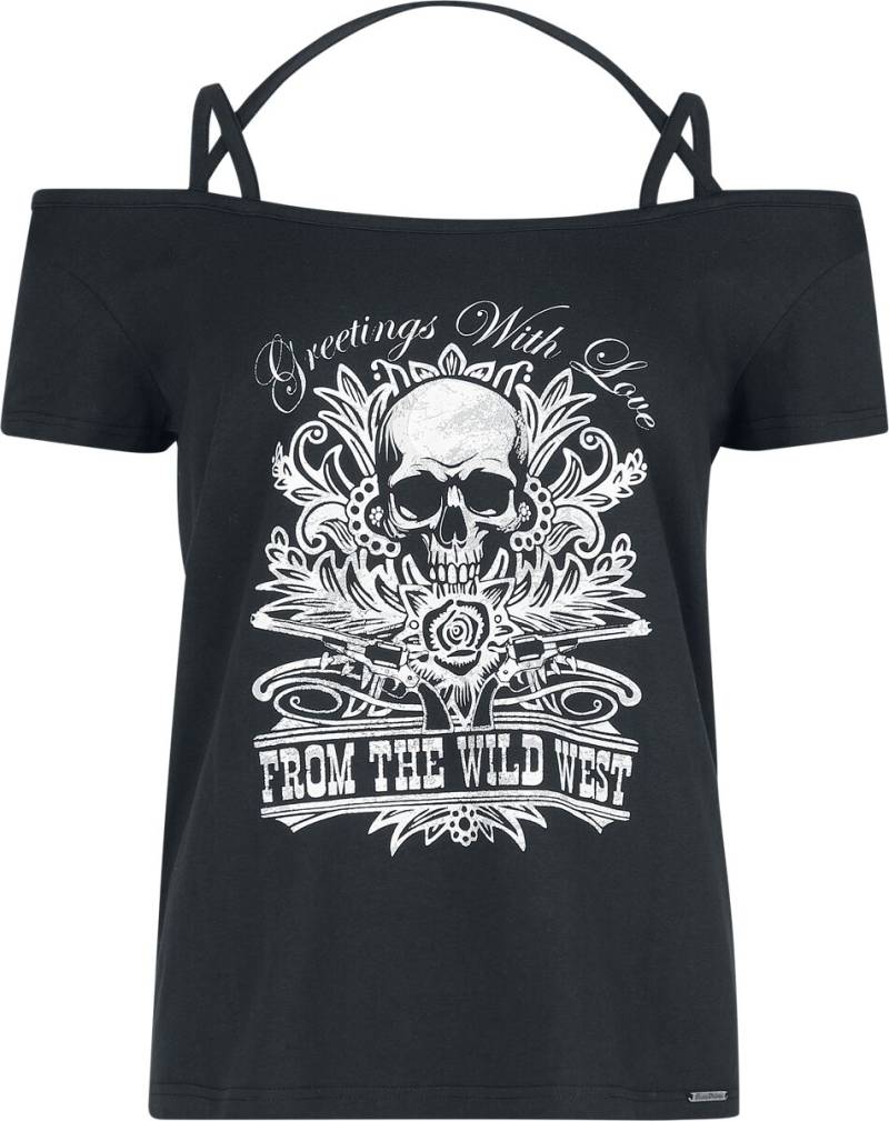 Pussy Deluxe Wild West Skull Shirt T-Shirt schwarz in XL von Pussy Deluxe