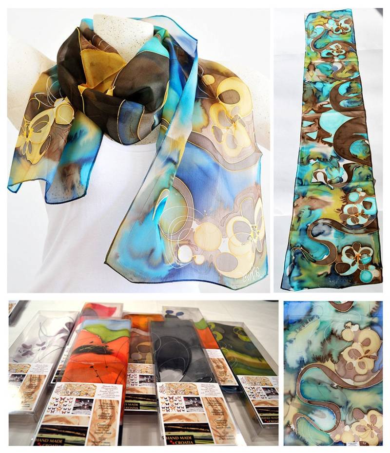 Seidenschal, Handgemacht, Unikat, Seidenaccessoires, Geschenkidee, Schöner Moderner Schal, Geschenk Für Sie Seidenschal, Handgemacht, Unikat, Seidenaccessoires, Geschenkidee, Schöner Moderner Schal, Geschenk Für Sie von PutSvile