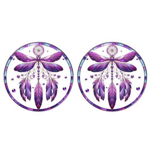 Puthernm Anhänger, Libellen, Anhänger, rund, farbig, Anhänger aus Acryl mit Seil von Puthernm