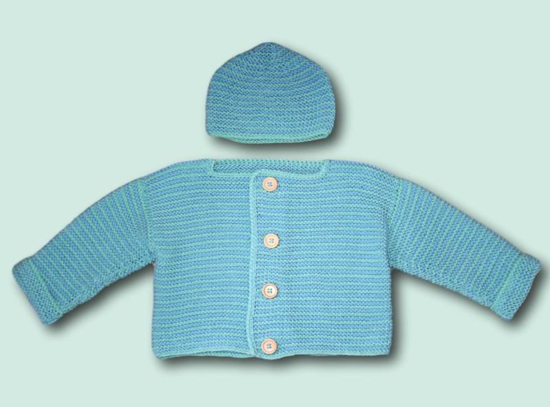 Baby Jacke + Mütze Gr 80 Hellblau Grün Für Jungen Cardigan Handmade Baby Boy Cardigan From 9 - 12 Months Blue Knitted von Puttelmuttel