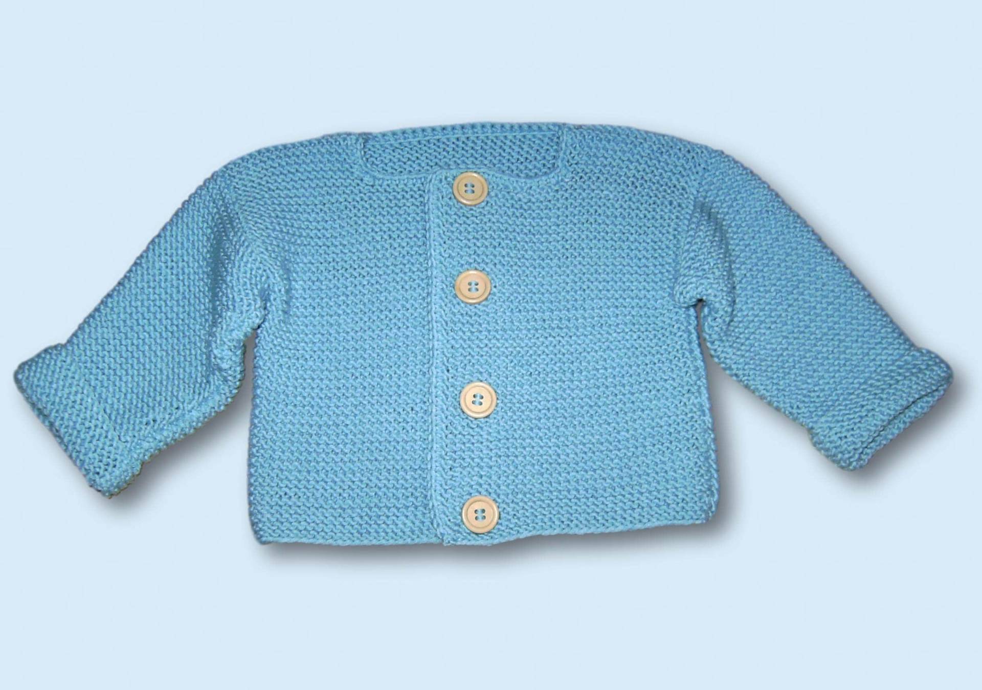 Baby Jacke Strickjacke Gr 56 - 62 Hellblau Für Jungen Cardigan Handmade Baby Boy Cardigan From 1 3 Months Blue Knitted von Puttelmuttel