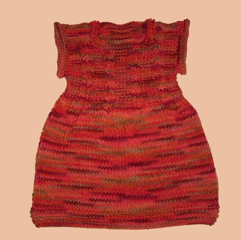 Baby Kleid Strickkleid Gr 62 68 Rot Orange Melange Herbst Neu Handmade Baby Girls Dress Knitted From 2 - 6 Months Orange Red Autmn von Puttelmuttel