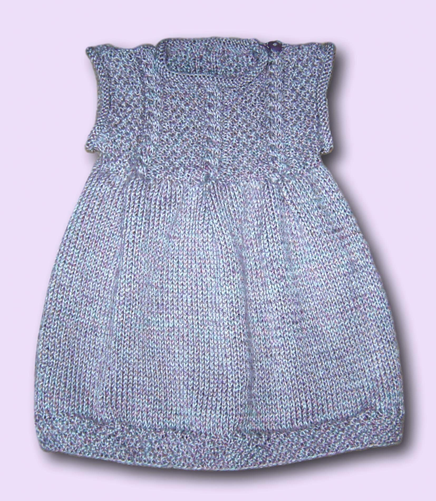 Baby Mädchen Kleid Strickkleid Gr 86 92 Perlmutt Grau Beige Flieder Zopfmuster Neu Handmade Baby Girls Dress 12 - 18 24 Months Knitted von Puttelmuttel