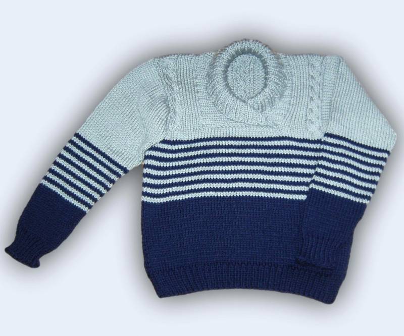 Jungen Pullover Gr 128 134 Blau Grau Mit Schalkragen Neu Handmade Pullover Sweater 8 Years Blue Grey Knitware von Puttelmuttel
