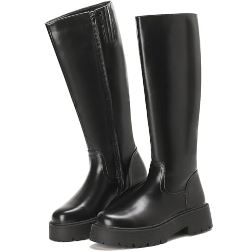 Putu Damen Stiefel Plateau Modische Reitstiefel mit Blockabsatz Profilsohle Leicht Bequem Elegante Hochschaftstiefel 41 Putu Damen Stiefel Plateau Modische Reitstiefel mit Blockabsatz Profilsohle Leicht Bequem Elegante Hochschaftstiefel 41 von Putu