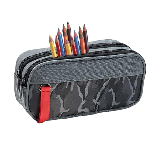 Federmäppchen mit großem Fassungsvermögen, Stifteetui mit glattem Reißverschluss, ästhetisches Federmäppchen, Schreibwaren-Tasche, tragbare doppellagige Stifttasche, Schreibwaren-Organizer für Schule von Puwaiio