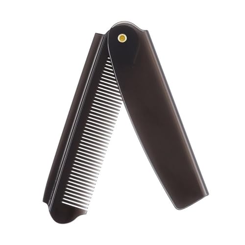Puwaiio Faltbarer Taschenkamm, feine Zahn-Haarbürste, tragbarer Faltkamm für Auto, Reisen, Zuhause, Salon, Arbeitsplatz, Damen und Herren, Bartpflege von Puwaiio