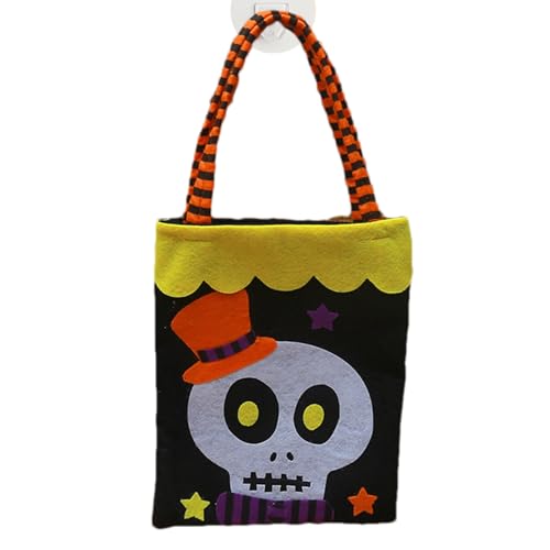 Puwaiio Halloween Süßigkeitenbeutel,Halloween Süßes Oder Saures Beutel - Wiederverwendbare Vlies Tragetasche Für Einkäufe & Snacks Erwachsene Kinder Party von Puwaiio