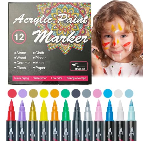 Temporäre Tat-too -Marker Für Haut, 12 Farbkörpermarker Für Kinder Und Erwachsene, Körperkunstfarben, Tat-too Stifte Machen Mutige Und Finelines, Waschbares Gesichtsfarbe Für Kinder Männer Frauen Temporäre Tat-too -Marker Für Haut, 12 Farbkörpermarker Für Kinder Und Erwachsene, Körperkunstfarben, Tat-too Stifte Machen Mutige Und Finelines, Waschbares Gesichtsfarbe Für Kinder Männer Frauen von Puwaiio