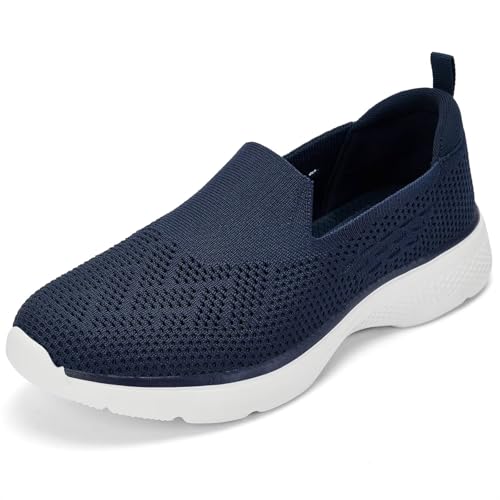 Puxome Damen Sneaker Slip On Atmungsaktive Bequeme Sportschuhe Walking Fitness Freizeit Schuhe 37 EU Navy von Puxowe