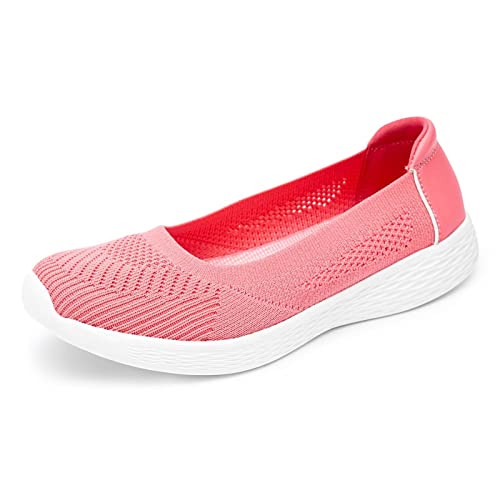 Puxowe Damen Slip On Sneaker Atmungsaktiv Mesh Leiche Freizeitschuhe Bequeme Turnschuhe Sportschuhe Indoor Outdoor Schuhe 37 EU Coral Red von Puxowe