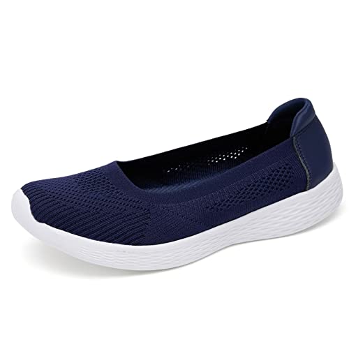 Puxowe Damen Slip On Sneaker Atmungsaktiv Mesh Leiche Freizeitschuhe Bequeme Turnschuhe Sportschuhe Indoor Outdoor Schuhe 37 EU Navy von Puxowe