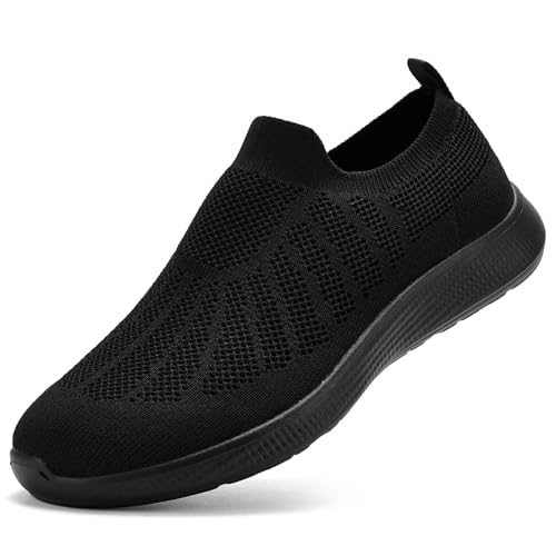 Puxowe Damen Sneaker Leicht Atmungsaktiv Turnschuhe Memory Foam Bequem Sneakers Slip On Walkingschuhe 39 EU All Black von Puxowe