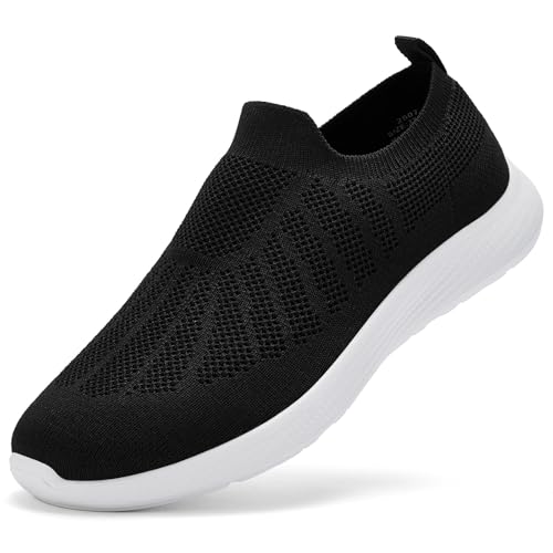 Puxowe Damen Sneaker Leicht Atmungsaktiv Turnschuhe Memory Foam Bequem Sneakers Slip On Walkingschuhe 41 EU Black von Puxowe